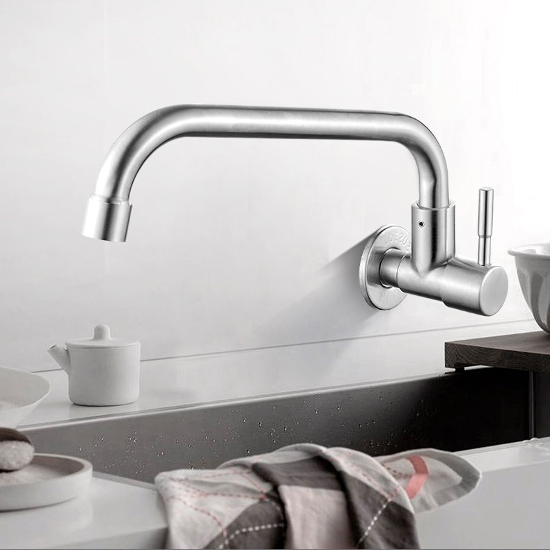 Kalsten | Modern Bridge Water Faucet 304 Stainless Steel Knob Handle Swivel Spout Wall Mounted Faucet