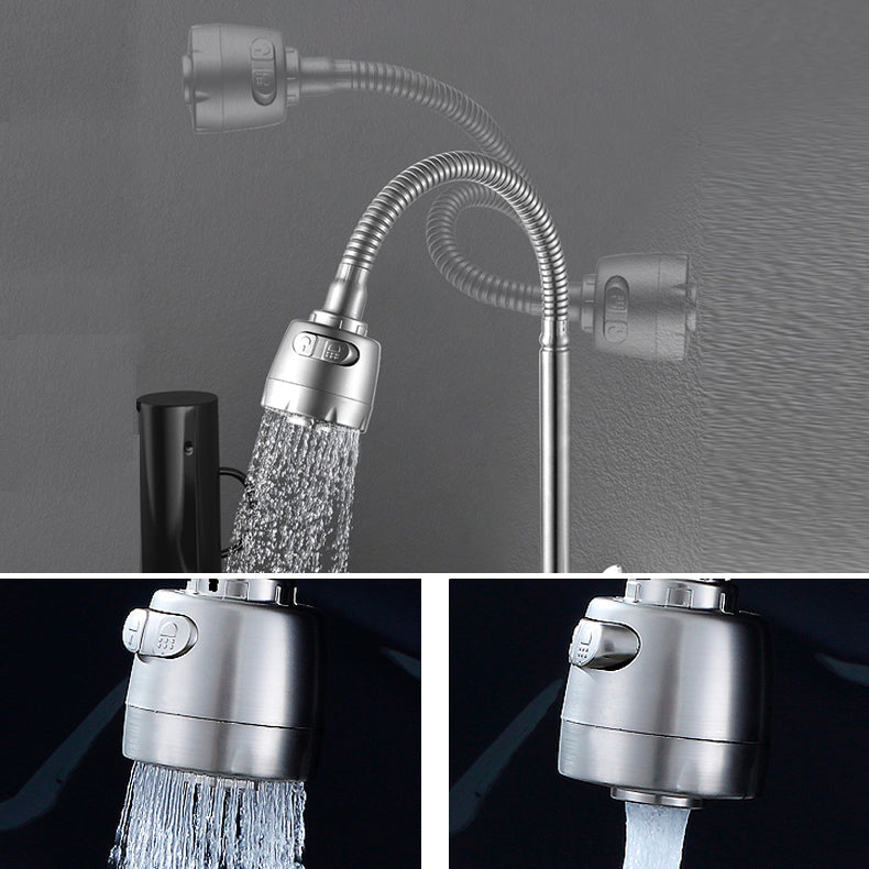 Kalsten | Modern Bridge Water Faucet 304 Stainless Steel Knob Handle Swivel Spout Wall Mounted Faucet