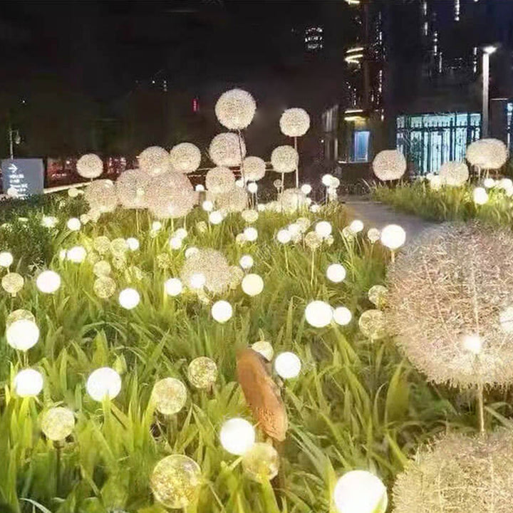 Solar Dandelion Aluminum Wire Globe Light LED Outdoor Waterproof Luminous Garden Insert Ground Landscape Light | Kalsten