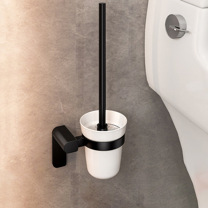 Kalsten | Modern Bathroom Set with Bath Shelf/Towel Holder & Paper Holder Black Bathroom Hardware