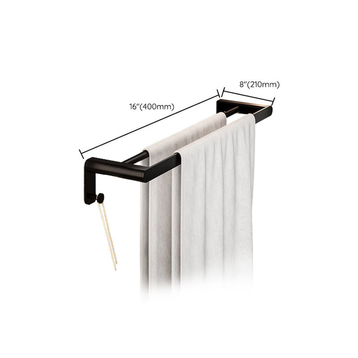 Kalsten | Modern Bathroom Set with Bath Shelf/Towel Holder & Paper Holder Black Bathroom Hardware
