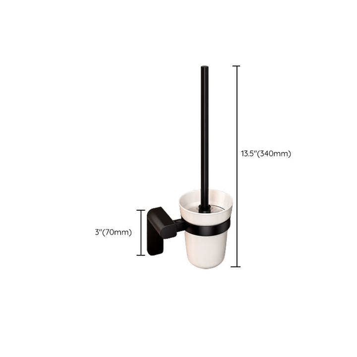 Kalsten | Modern Bathroom Set with Bath Shelf/Towel Holder & Paper Holder Black Bathroom Hardware