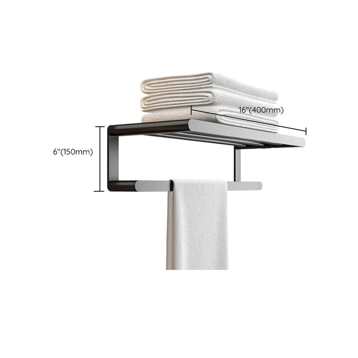 Kalsten | Modern Bathroom Set with Bath Shelf/Towel Holder & Paper Holder Black Bathroom Hardware