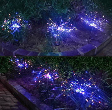 New Ground Plug Solar Fireworks Light LED Light String Copper Wire Outdoor Garden Decoration Star Lights Christmas Lights | Kalsten