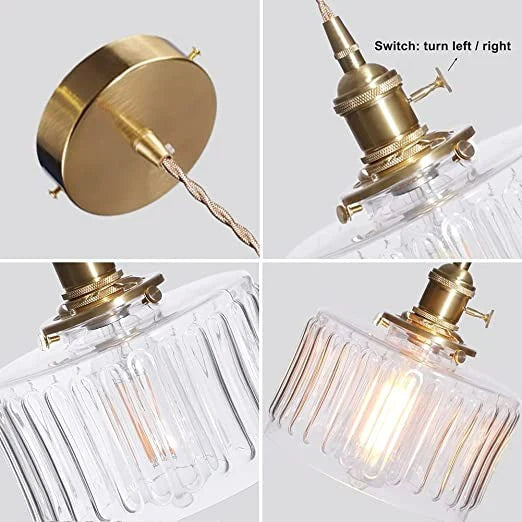 Vintage Stunning Cylinder Glass Pendant Light | Kalsten