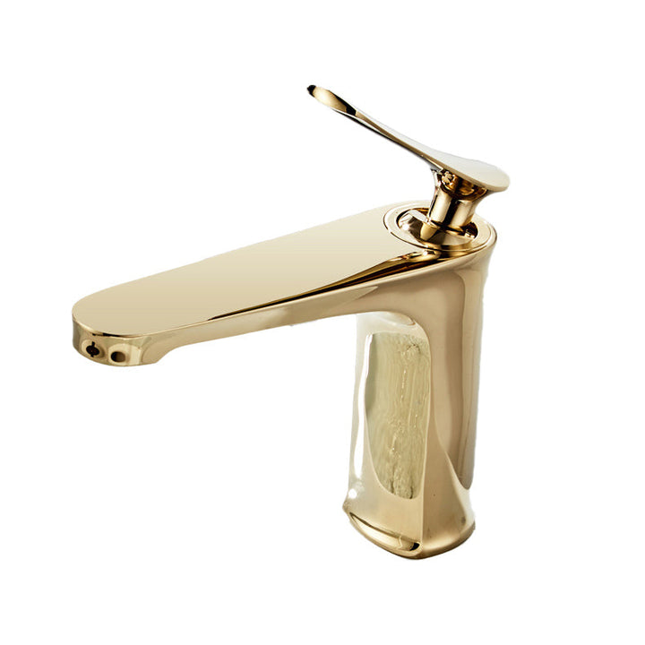 Kalsten | Luxury 1 Handle Sink Bathroom Faucet Round Brass Sink Faucet with Water Hose