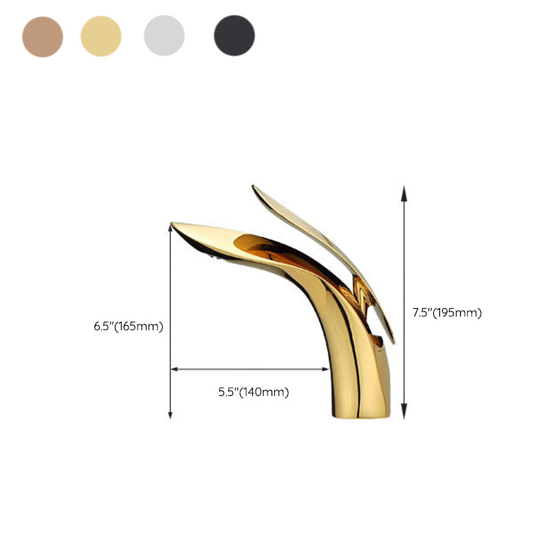 Kalsten | Brass 1-Hole Basin Faucet Lever Handle Sink Faucet Round Modern Faucet for Bathroom