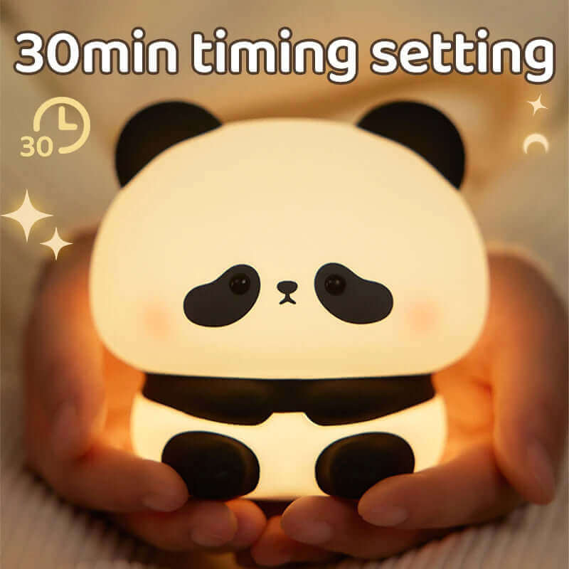 Panda LED Night Light Cute Silicone Night Light USB Rechargeable Touch Night Lamp Bedroom Timing Lamp Decoration Children's Gift Home Decor | Kalsten