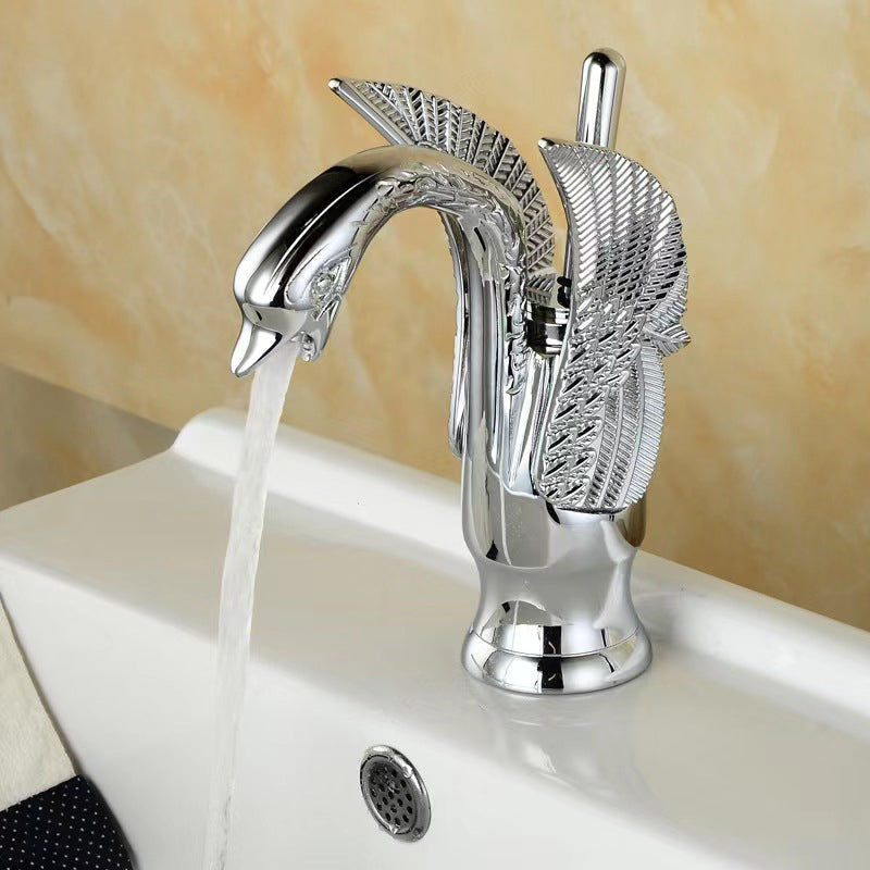 Kalsten | Full brass bathroom sink faucet hot and cold water single lever sink faucet