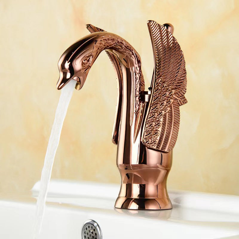 Kalsten | Full brass bathroom sink faucet hot and cold water single lever sink faucet