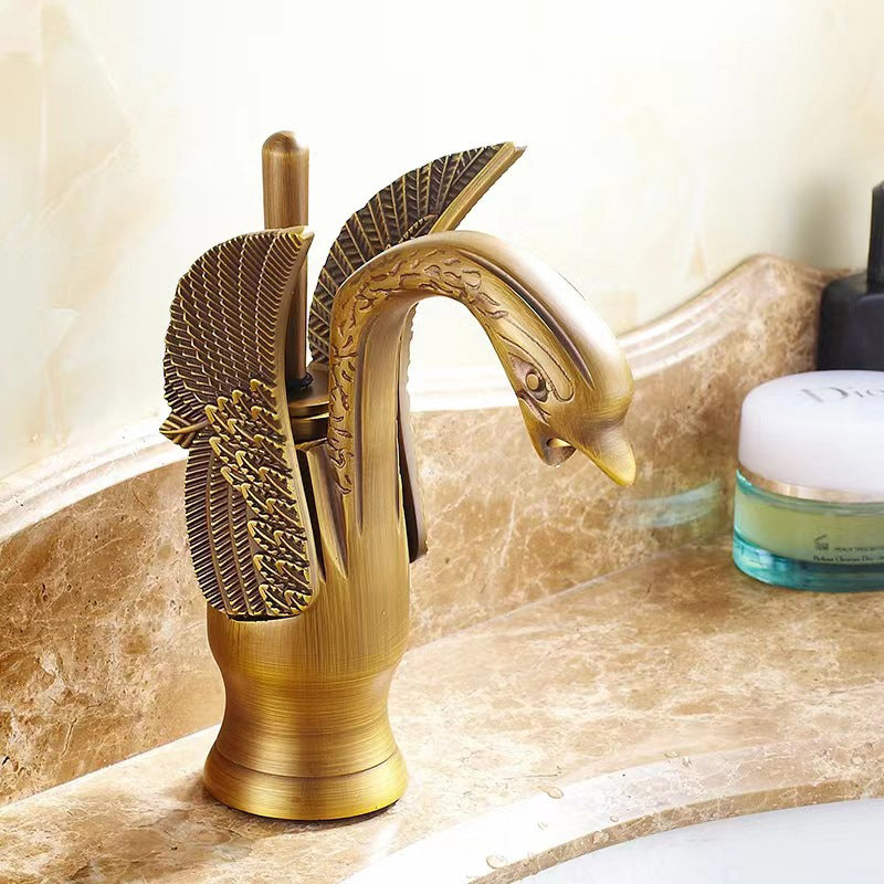 Kalsten | Full brass bathroom sink faucet hot and cold water single lever sink faucet