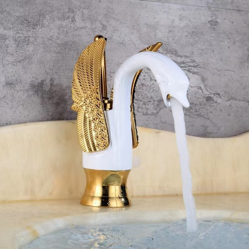 Kalsten | Full brass bathroom sink faucet hot and cold water single lever sink faucet