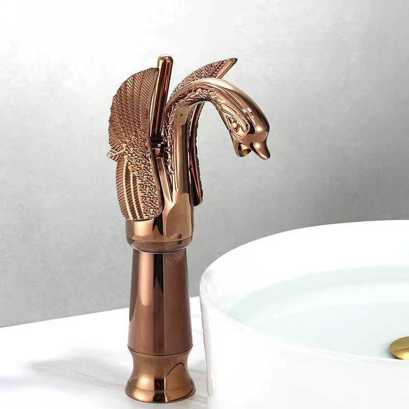 Kalsten | Full brass bathroom sink faucet hot and cold water single lever sink faucet