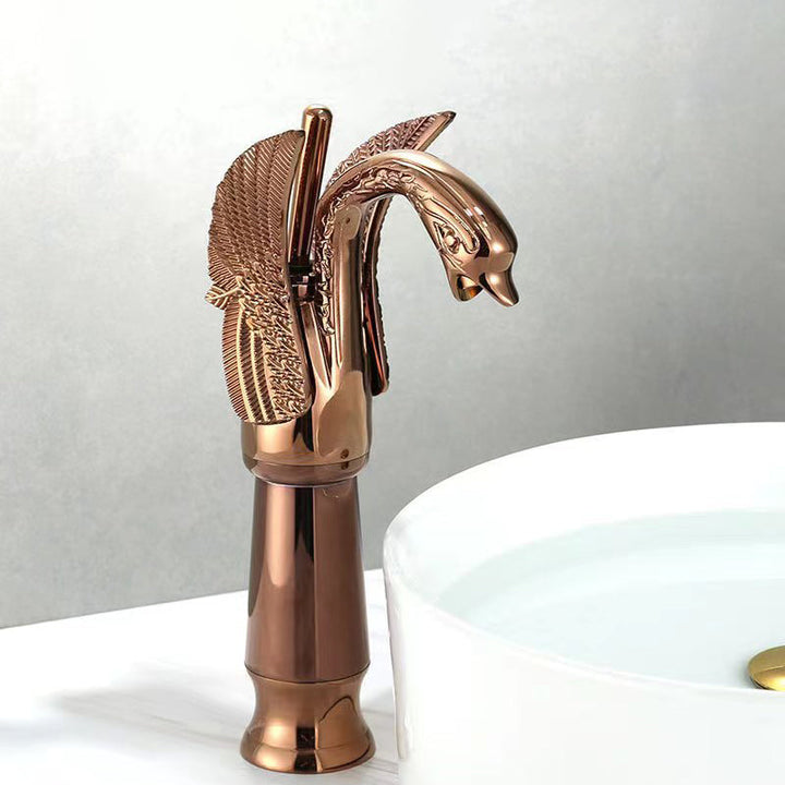 Kalsten | Full brass bathroom sink faucet hot and cold water single lever sink faucet