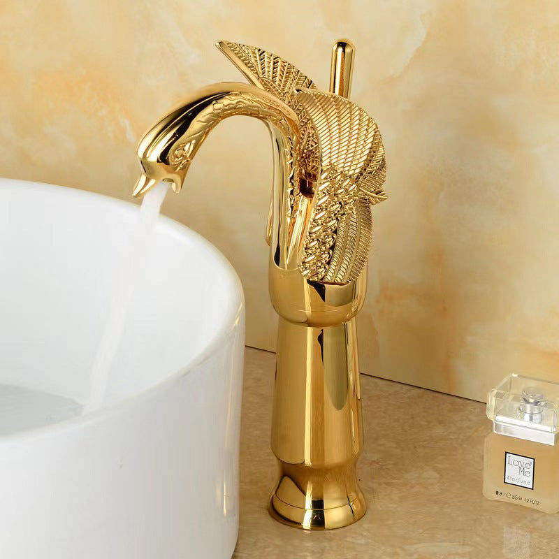 Kalsten | Full brass bathroom sink faucet hot and cold water single lever sink faucet