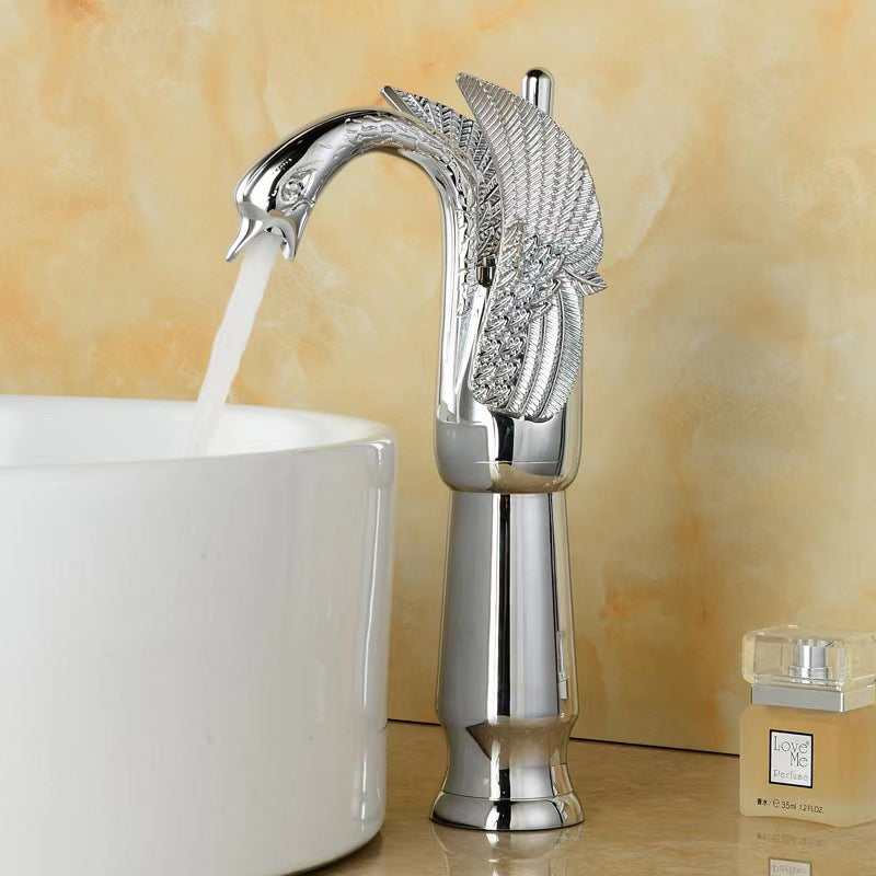 Kalsten | Full brass bathroom sink faucet hot and cold water single lever sink faucet