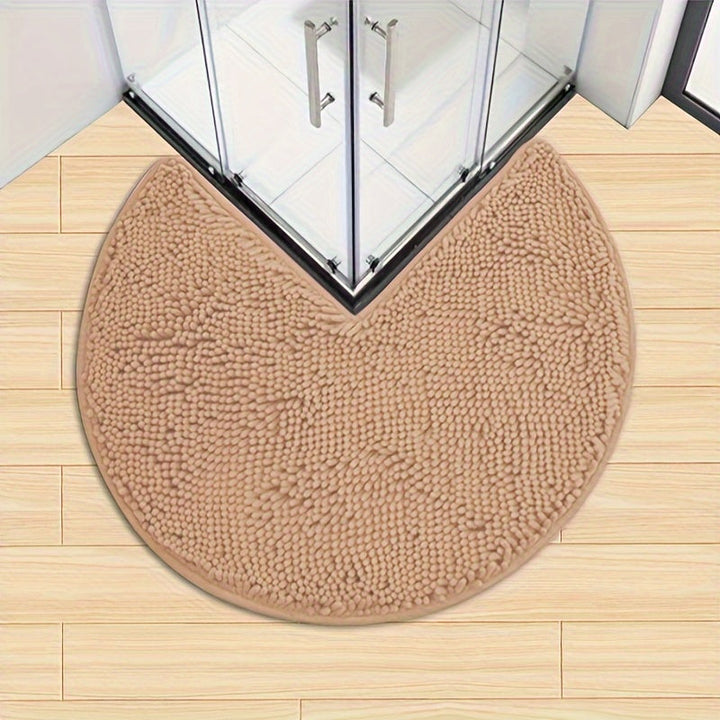 Round LuxeChen Bath Mat Ultra-Soft Chenille – Anti-Slip & Quick Dry | Kalsten