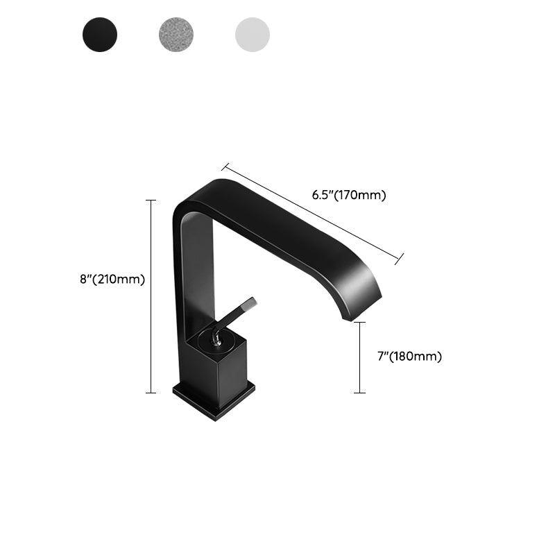 Kalsten | Waterfall Spout Widespread Sink Faucet Modern Metal Widespread Sink Faucet