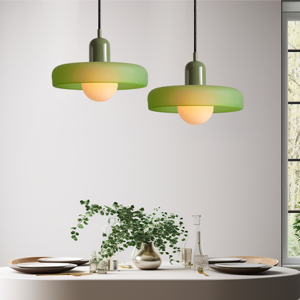 Bauhaus Coloured Glass Pendant Lamp
