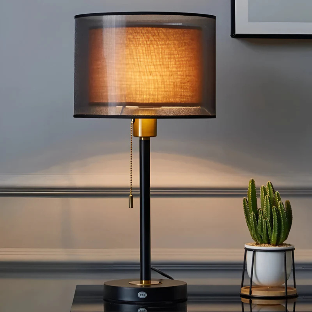 Table Lamp with Double Fabric Shade | Kalsten