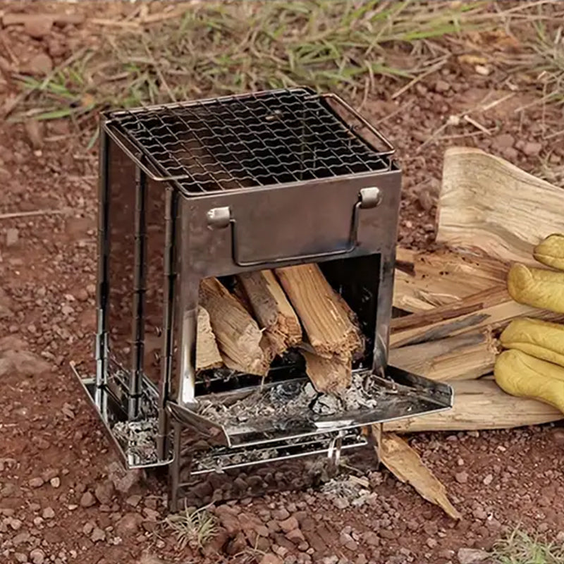 Mini Wood Stove – Stainless Steel Camping Grill