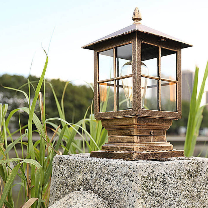 European Outdoor Column Lantern Waterproof  Rustproof 1-Light Patio Light | Kalsten