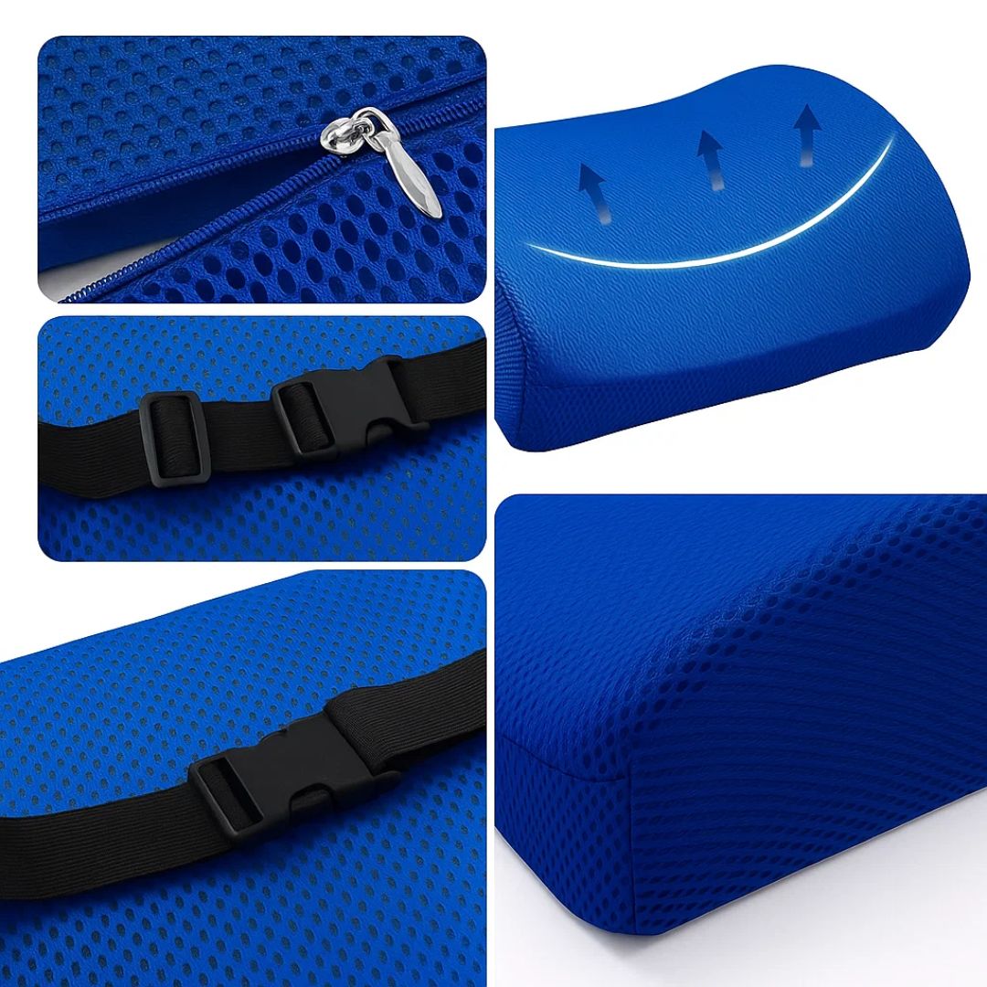 DriveEase | Car Lumbar Support Cushion – Memory Foam Relief – Breathable Mesh – Ideal for Commute & Long Drives Kalsten