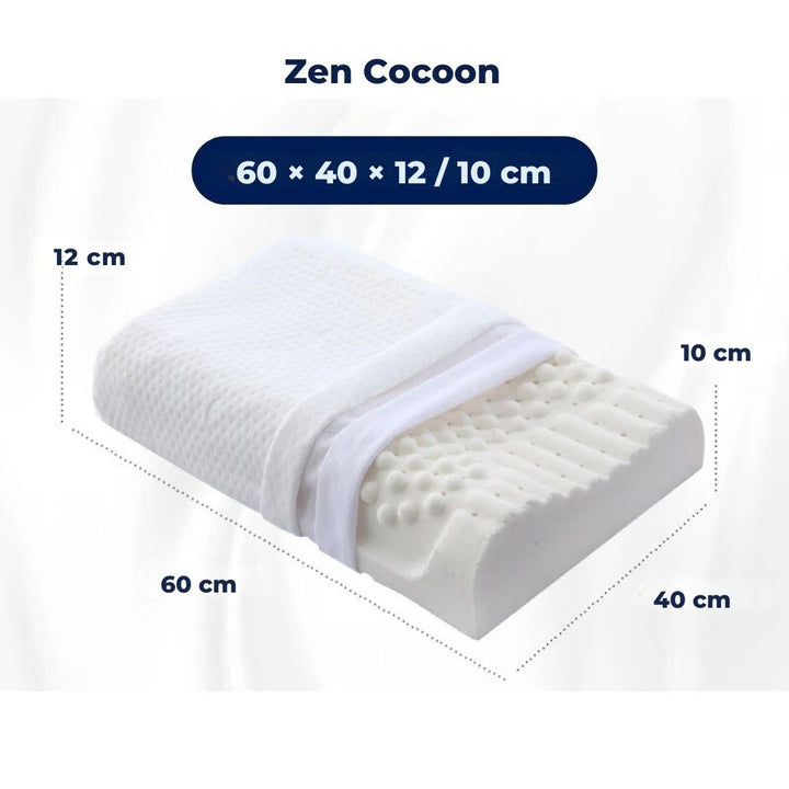 EcoNeck Comfort | 100% Natural Latex Orthopedic Pillow - for Neck Pain - Comfortable and Supportive Pillow - Better Sleep - Wellness Kalsten