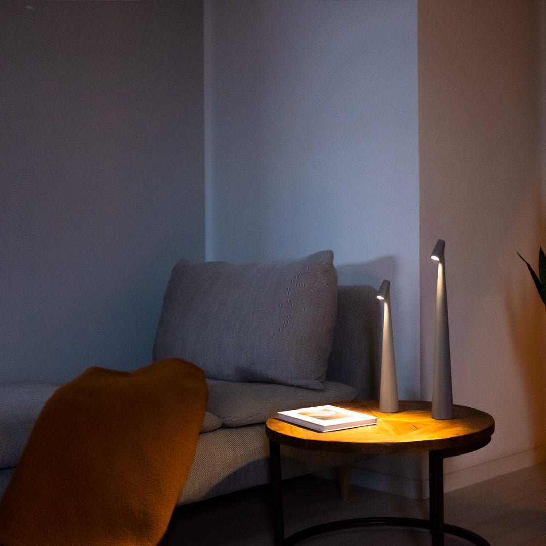 Table Lamp Modern Red Metal LED Light | Kalsten