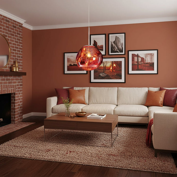 Pendant Lamp Metal 11 in Adjustable Ceiling Light Silver Gold Rose Gold Smoky Gray | Kalsten