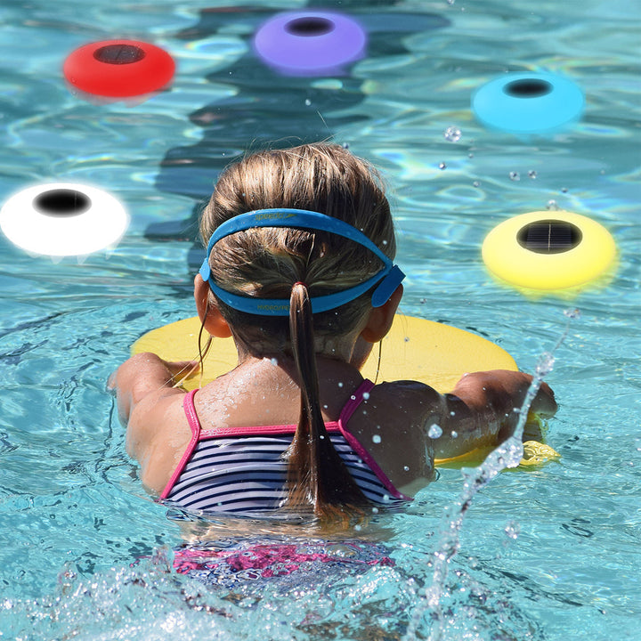 Round Colorful RGB LED Waterproof Solar Modern Outdoor Lights Pool Lights | Kalsten