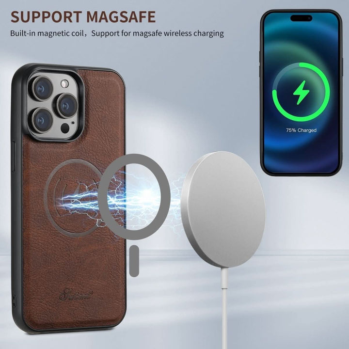 Kalsten | MagVibe Case – Premium Leather Case with Card Holder and Magnetic Stand