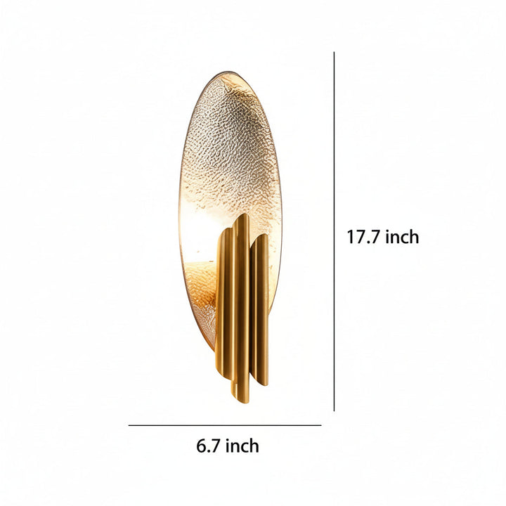 LED Wall Sconce Light – Modern Oval Iron Electroplated (45x17cm / 17.7x6.7in) | Kalsten