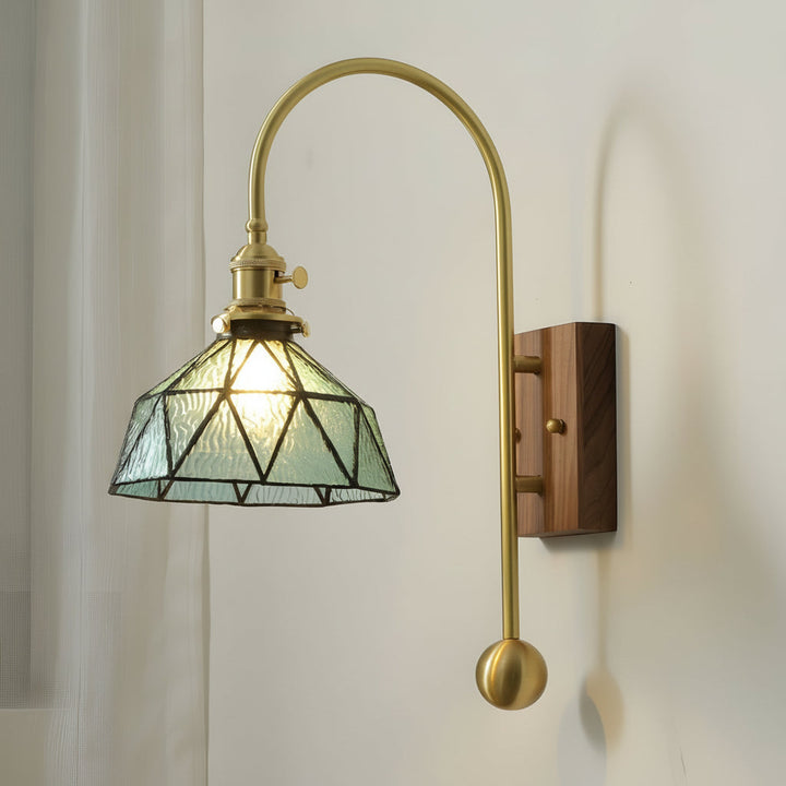 LED Wall Sconce Light – Retro Industrial High Arm Brass Glass (30x15cm / 11.8x5.9in) | Kalsten