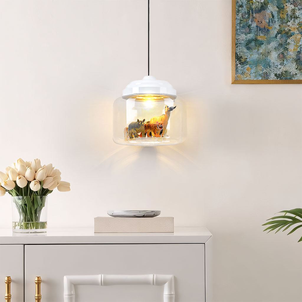 Pendant Light Glass 8.7 in Children’s Room Decorative Ceiling Lamp Whimsical Animal Theme Playful Lighting | Kalsten