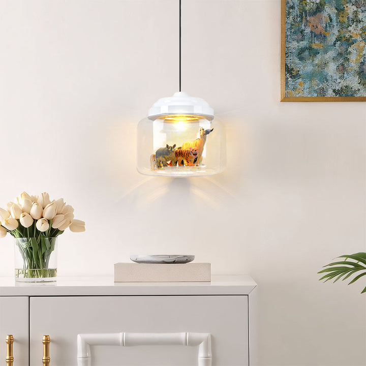 Pendant Light Glass 8.7 in Children’s Room Decorative Ceiling Lamp Whimsical Animal Theme Playful Lighting | Kalsten