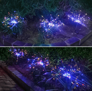 New Ground Plug Solar Fireworks Light LED Light String Copper Wire Outdoor Garden Decoration Star Lights Christmas Lights | Kalsten