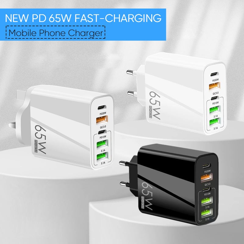 Multi-Port Adapter 65W Fast Charger - US Standard | Kalsten