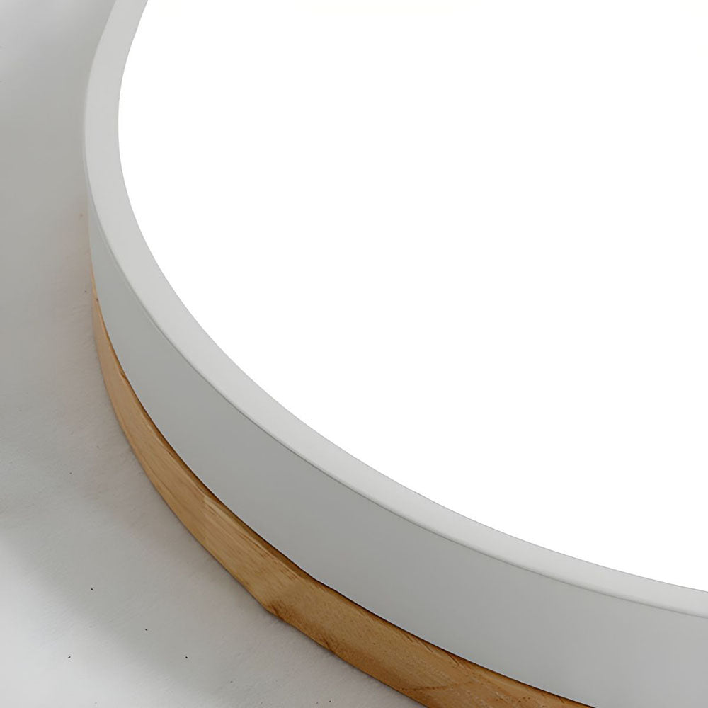 Natural Wood Flush Mount Ceiling Light