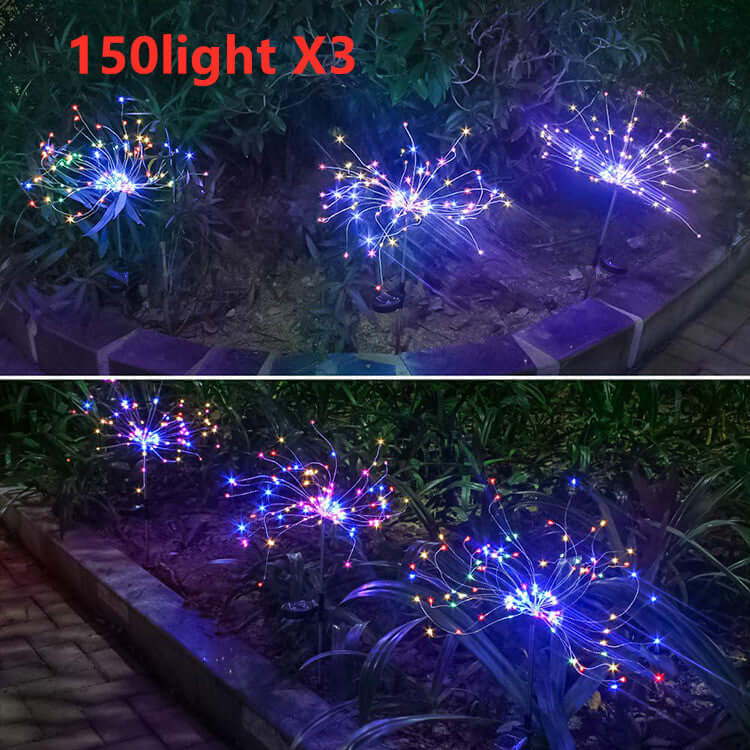 New Ground Plug Solar Fireworks Light LED Light String Copper Wire Outdoor Garden Decoration Star Lights Christmas Lights | Kalsten