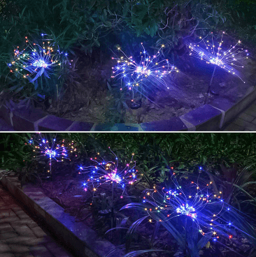 New Ground Plug Solar Fireworks Light LED Light String Copper Wire Outdoor Garden Decoration Star Lights Christmas Lights | Kalsten