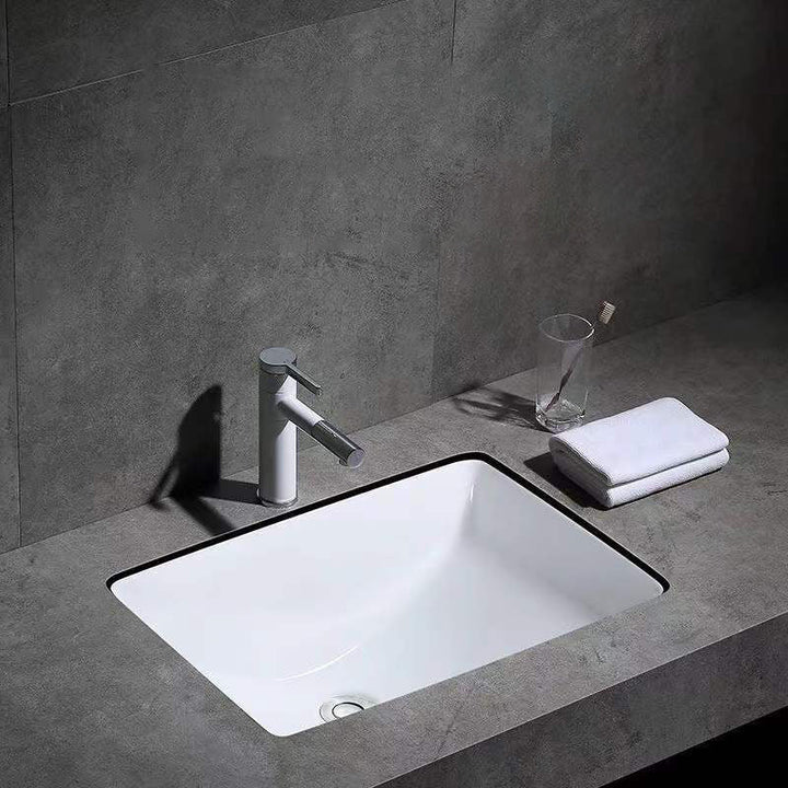 Kalsten | Modern Under-mount Sink Oval Porcelain with Pop-Up Drain Sink