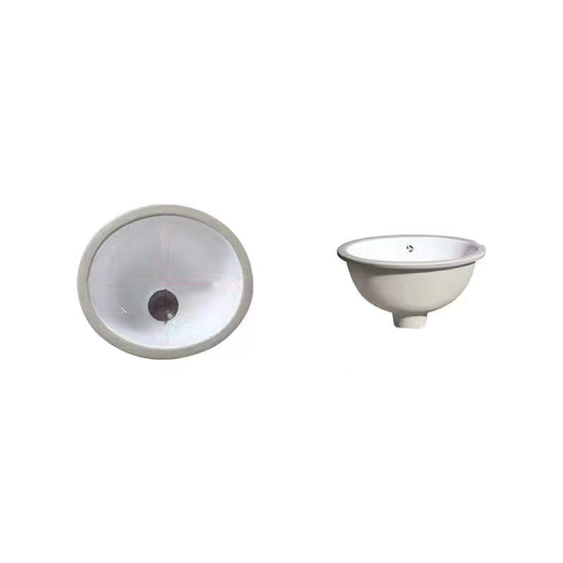 Kalsten | Modern Under-mount Sink Oval Porcelain with Pop-Up Drain Sink