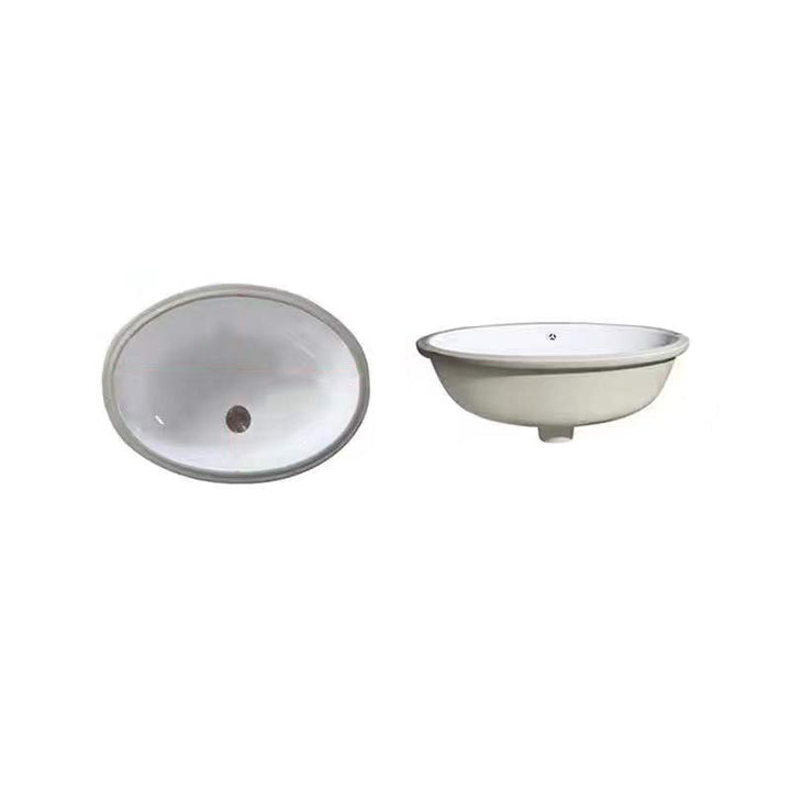 Kalsten | Modern Under-mount Sink Oval Porcelain with Pop-Up Drain Sink