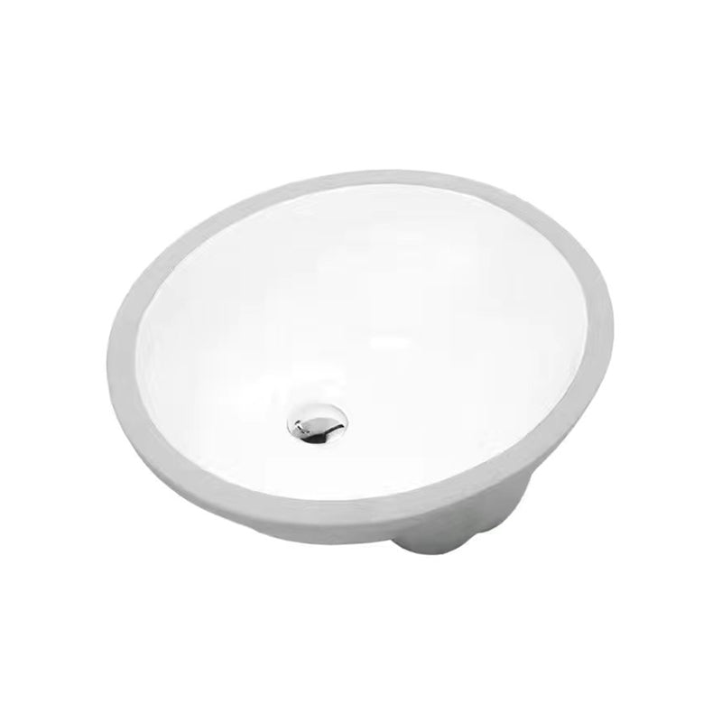 Kalsten | Modern Under-mount Sink Oval Porcelain with Pop-Up Drain Sink