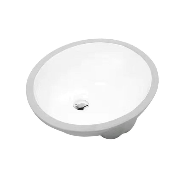 Kalsten | Modern Under-mount Sink Oval Porcelain with Pop-Up Drain Sink