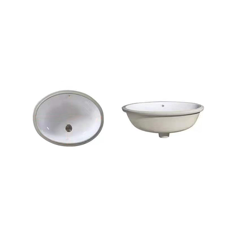 Kalsten | Modern Under-mount Sink Oval Porcelain with Pop-Up Drain Sink