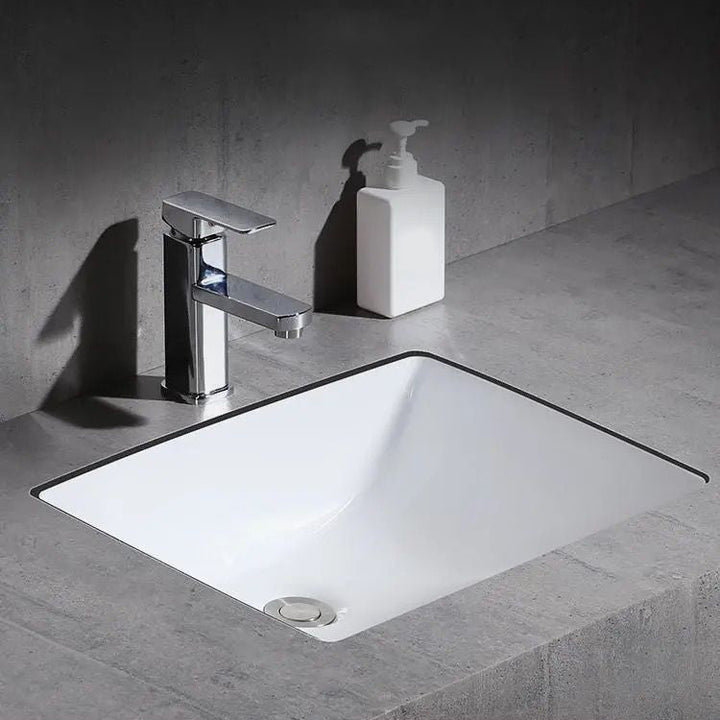 Kalsten | Modern Under-mount Sink Oval Porcelain with Pop-Up Drain Sink