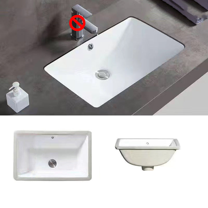 Kalsten | Modern Under-mount Sink Oval Porcelain with Pop-Up Drain Sink