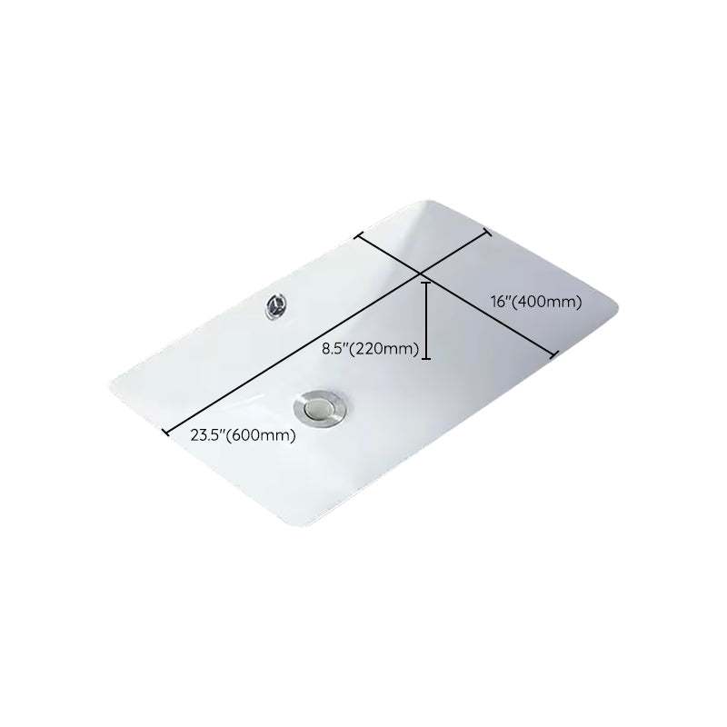 Kalsten | Modern Under-mount Sink Oval Porcelain with Pop-Up Drain Sink